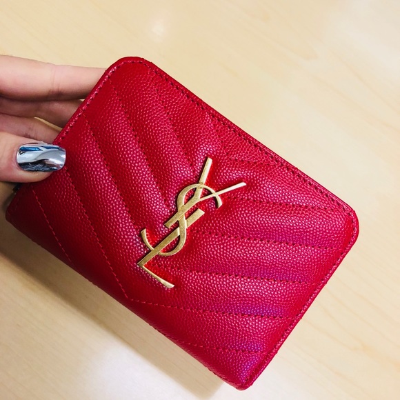 ysl red wallet